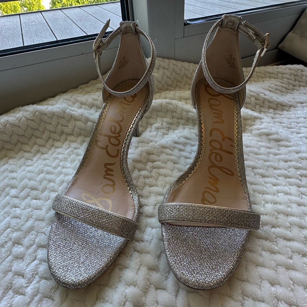 Sam Edelman Women's Patti Heeled Sandal, Jute Glam mesh, 7.5 W US.